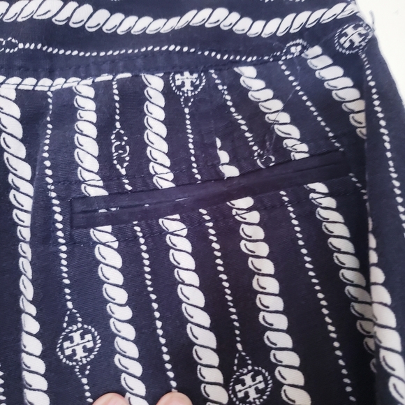Tory Burch Blue Nautical Print Sailor Pants - Picture 14 of 15